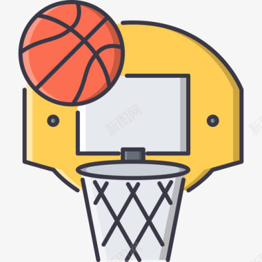 篮球运动器材5彩色图标图标