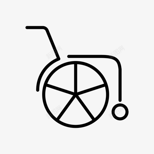 轮椅残疾人健康图标svg_新图网 https://ixintu.com 健康 医疗 残疾人 简单线图标 轮椅