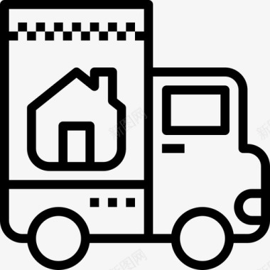 移动卡车房地产50直线图标图标