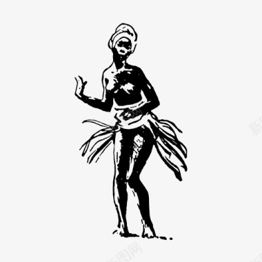 非洲舞蹈土著图标图标