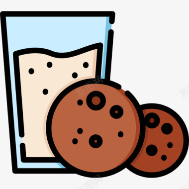 曲奇饼干早餐原色图标图标