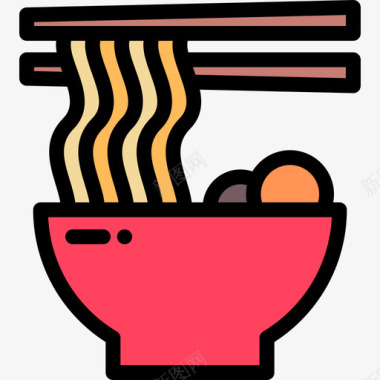 面条亚洲餐厅原色图标图标
