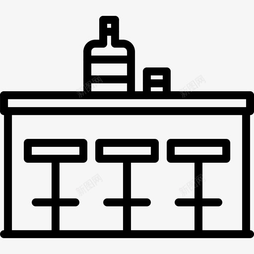 酒吧瓶子柜台图标svg_新图网 https://ixintu.com 座位 柜台 玻璃 瓶子 酒吧