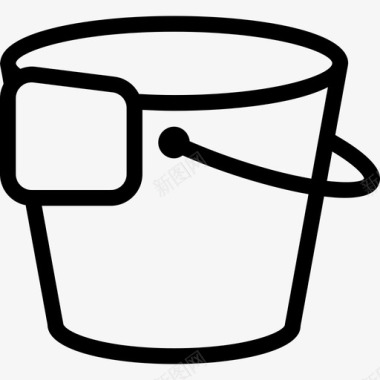 水桶清洁内务部2线性图标图标