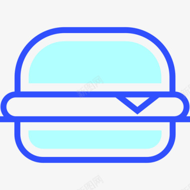 汉堡食物53线性颜色图标图标