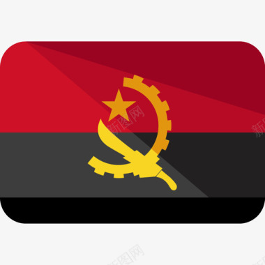 安哥拉国旗5平坦图标图标