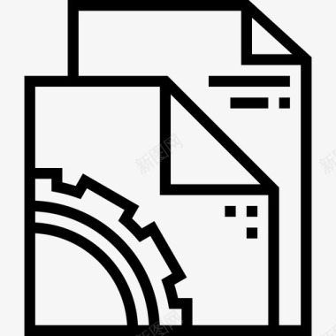 文件信纸9线性图标图标