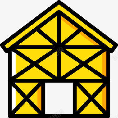 房子44号建筑黄色图标图标