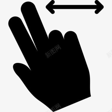 两个手指水平滑动触摸手势v2图标图标