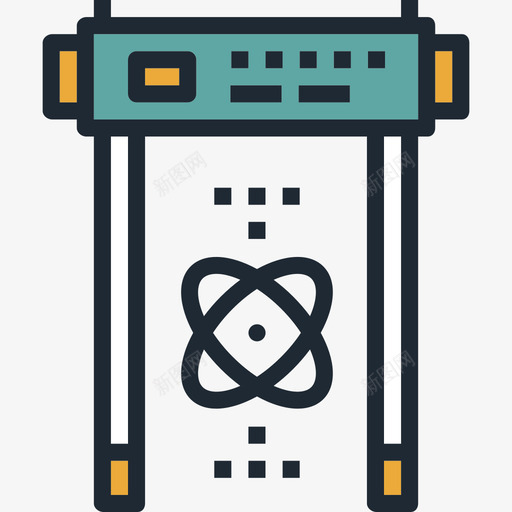 金属探测器航空运输2线性颜色图标svg_新图网 https://ixintu.com 线性颜色 航空运输2 金属探测器