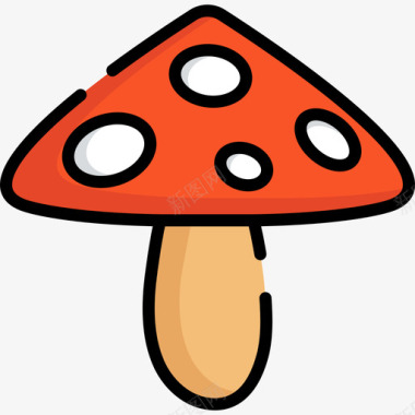 蘑菇万圣节43线形颜色图标图标
