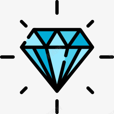 钻石奢华11线性颜色图标图标