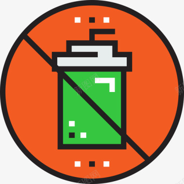 禁止饮酒博物馆8线性颜色图标图标