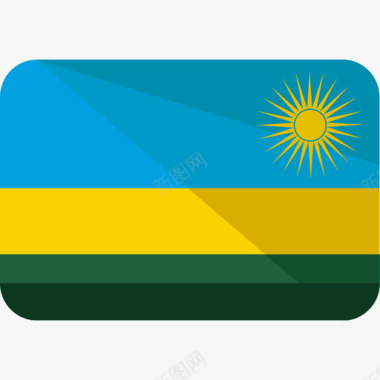 卢旺达国旗5平坦图标图标