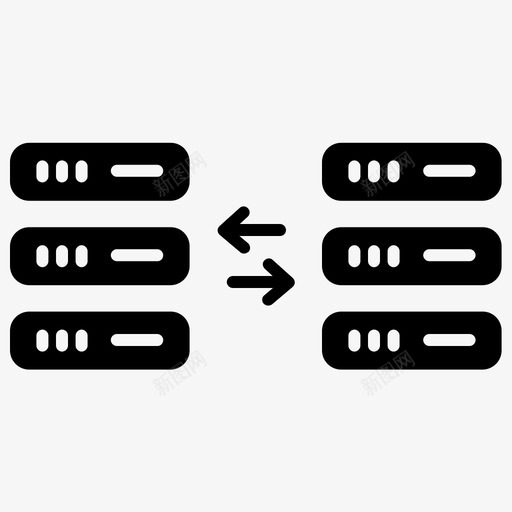 数据库大数据通信图标svg_新图网 https://ixintu.com 大数据 数据传输 数据存储 数据库 数据服务器 通信 通信设备黑填充