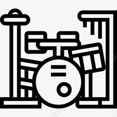 鼓组摇滚乐2线性图标图标