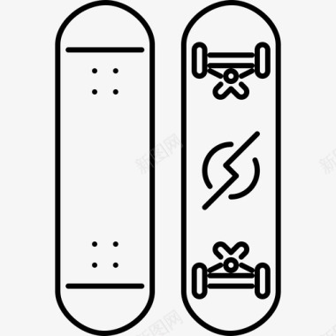 滑板运动设备6线性图标图标