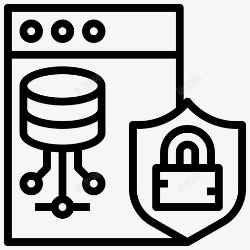 数据保护计算机锁定图标svg_新图网 https://ixintu.com 安全 搜索引擎优化 数据保护 服务器 计算机 锁定