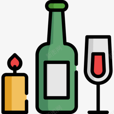 葡萄酒感恩节19原色图标图标