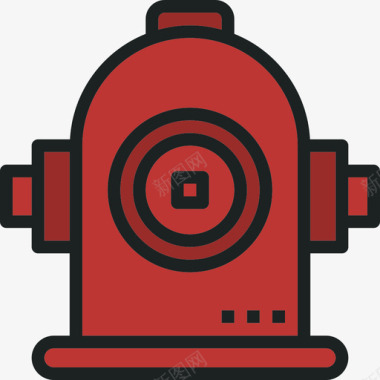 消防栓救援4线型颜色图标图标