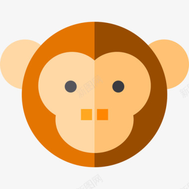 野生动物5只猴子图标图标