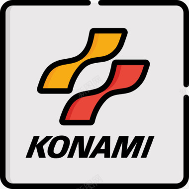 Konami电子游戏logo2线性颜色图标图标