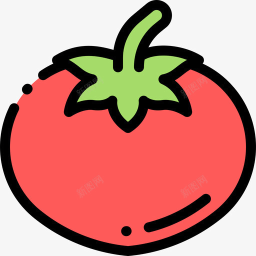 番茄水果和蔬菜6线形颜色图标svg_新图网 https://ixintu.com 水果和蔬菜6 番茄 线形颜色
