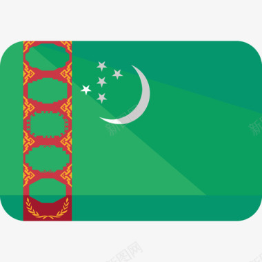 土库曼斯坦国旗6平坦图标图标