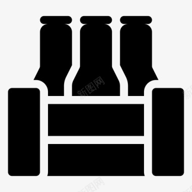啤酒瓶板条箱酒精饮料图标图标