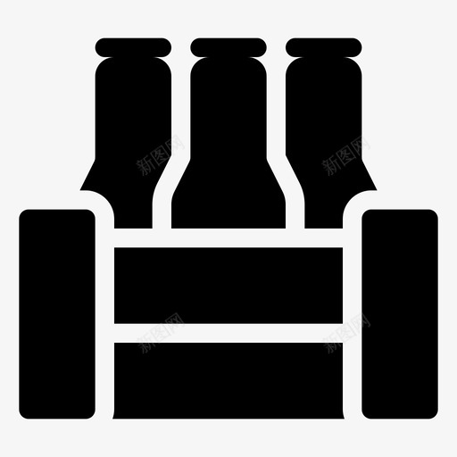 啤酒瓶板条箱酒精饮料图标svg_新图网 https://ixintu.com 啤酒瓶板条箱 生日实心图标 酒精 饮料