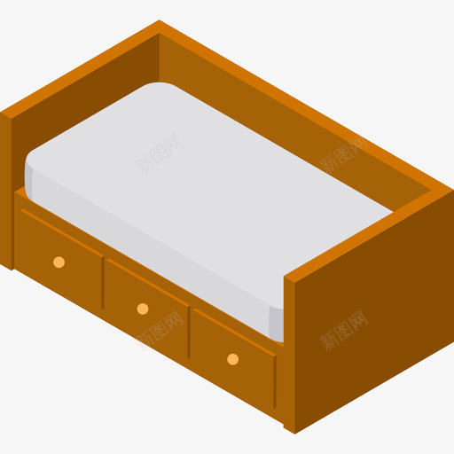 床家具34扁平图标svg_新图网 https://ixintu.com 家具34 床 扁平