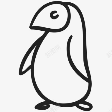 企鹅南极洲鸟图标图标