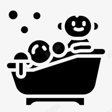 婴儿浴家具保健图标图标