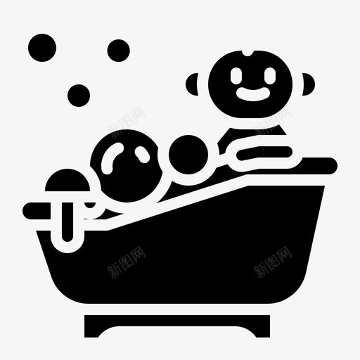 婴儿浴家具保健图标svg_新图网 https://ixintu.com 保健 儿童 婴儿固体 婴儿浴 家具