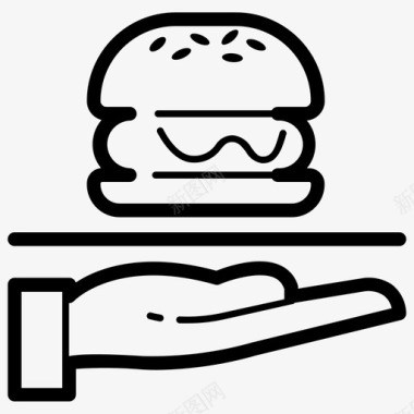 送货汉堡快餐图标图标