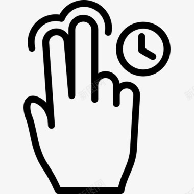 两个手指轻拍并按住触摸触摸手势轮廓v2图标图标
