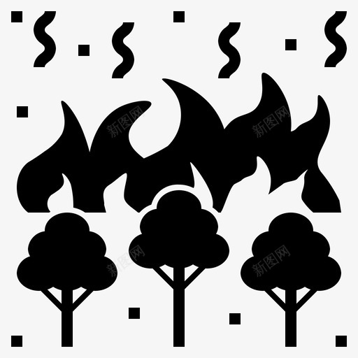 野火燃烧火焰图标svg_新图网 https://ixintu.com 森林 火焰 燃烧 紧急和灾害管理雕文 野火