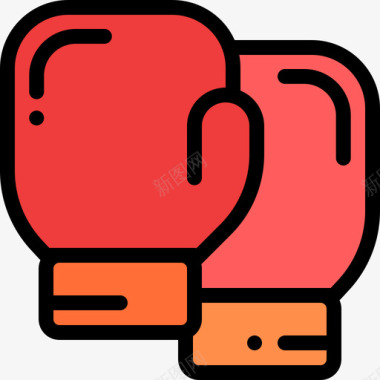 拳击手套健身器材6线颜色图标图标