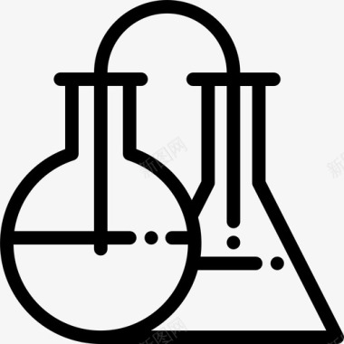 烧瓶研究科学5线性图标图标