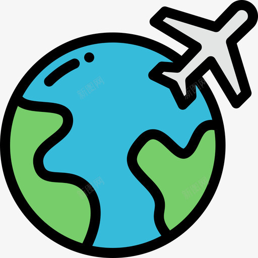 世界航空8线性颜色图标svg_新图网 https://ixintu.com 世界 线性颜色 航空8