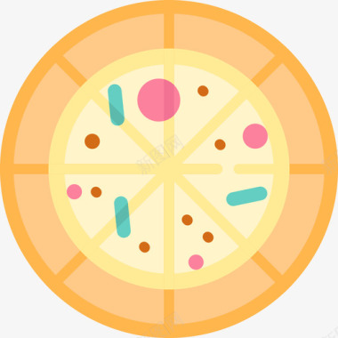 披萨25岁生日扁平图标图标