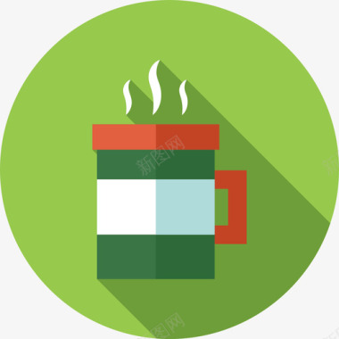热饮圣诞84平淡图标图标
