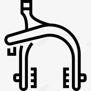 制动器自行车元件2线性图标图标