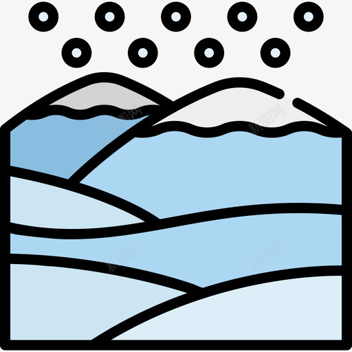 山脉冬季自然10线性颜色图标svg_新图网 https://ixintu.com 冬季自然10 山脉 线性颜色