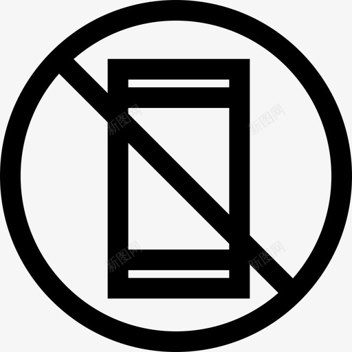 没有电话信号禁止3线性图标svg_新图网 https://ixintu.com 信号禁止3 没有电话 线性