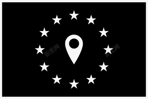欧洲位置旗帜地图图标图标