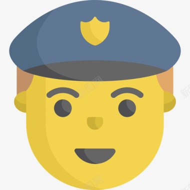警察whatsapp笑脸平淡图标图标