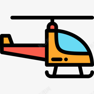 直升机航空8线型颜色图标图标