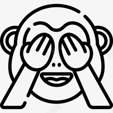 猴子whatsapp笑脸3直线型图标图标