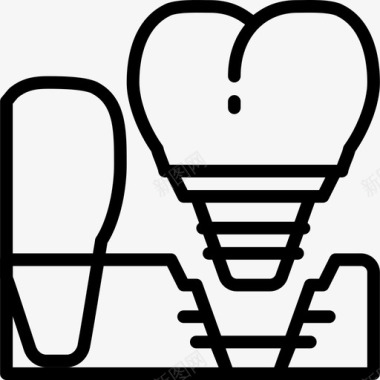 牙齿牙科学3线形图标图标